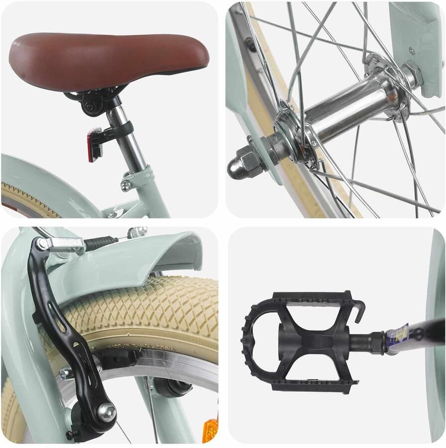 VidaXL Kinderfiets 22 Inch voor 7-12 jaar oud Lichtgroen