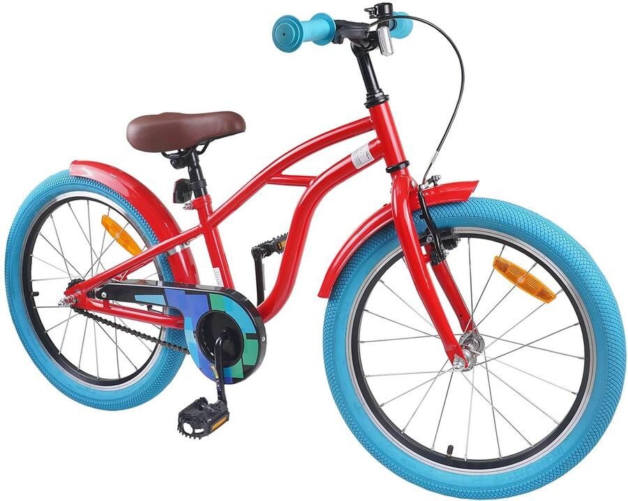 VidaXL Kinderfiets 22 Inch voor 7-12 jaar oud Rood