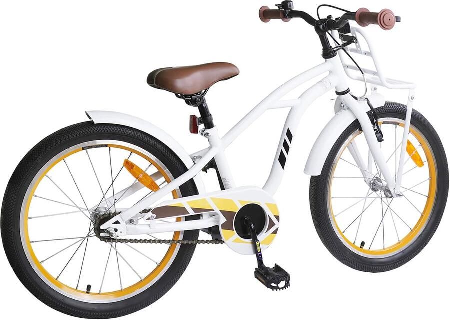 VidaXL Kinderfiets 22 Inch voor 7-12 jaar oud Wit