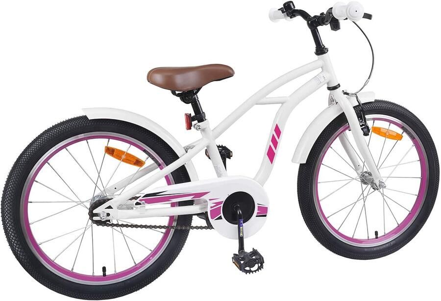 VidaXL Kinderfiets 22 Inch voor 7-12 jaar oud Wit