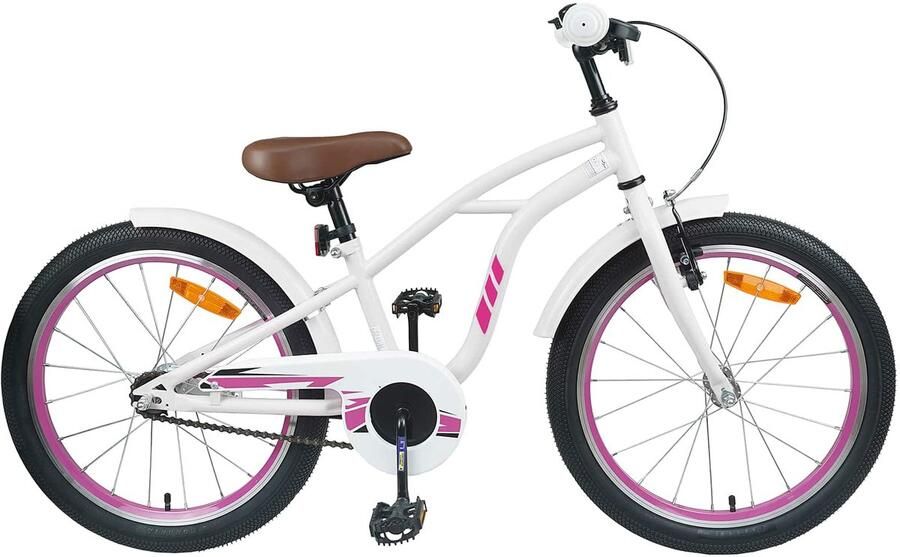 VidaXL Kinderfiets 22 Inch voor 7-12 jaar oud Wit - Foto 3