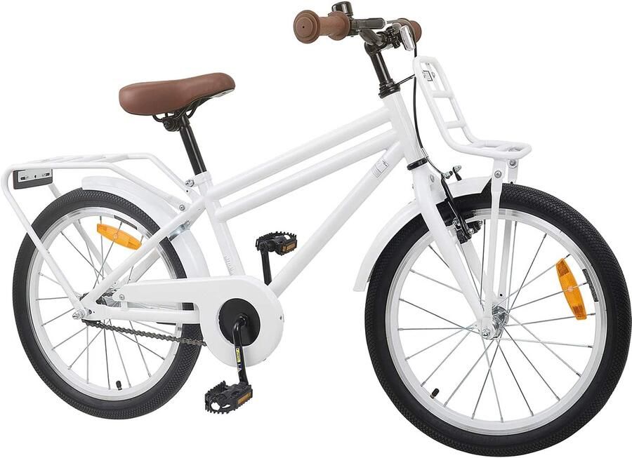 VidaXL Kinderfiets 22 Inch voor 7-12 jaar oud Wit