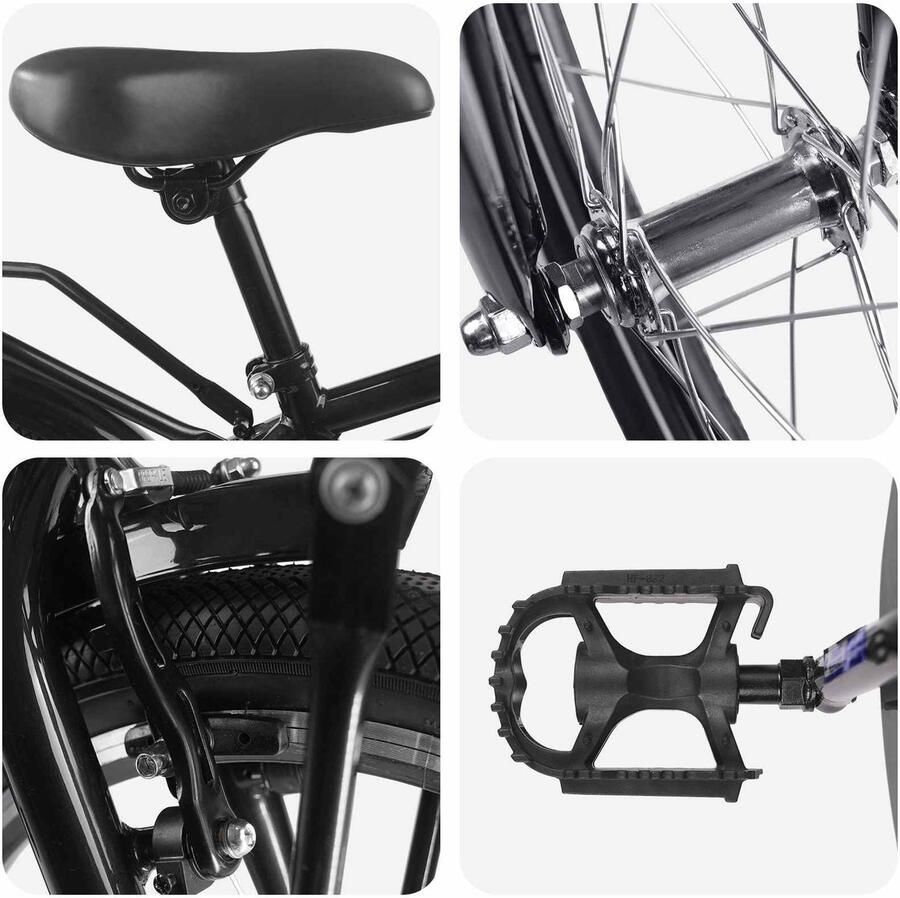 VidaXL Kinderfiets 22 Inch voor 7-12 jaar oud Zwart - Foto 2