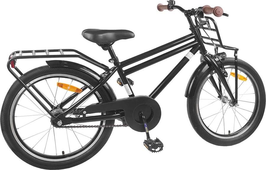 VidaXL Kinderfiets 22 Inch voor 7-12 jaar oud Zwart