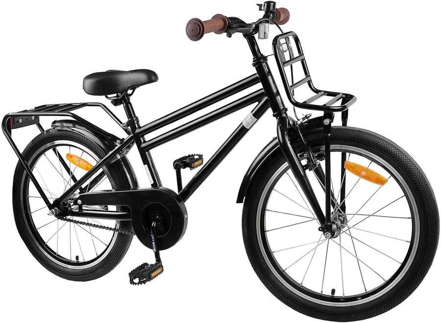 VidaXL Kinderfiets 22 Inch voor 7-12 jaar oud Zwart