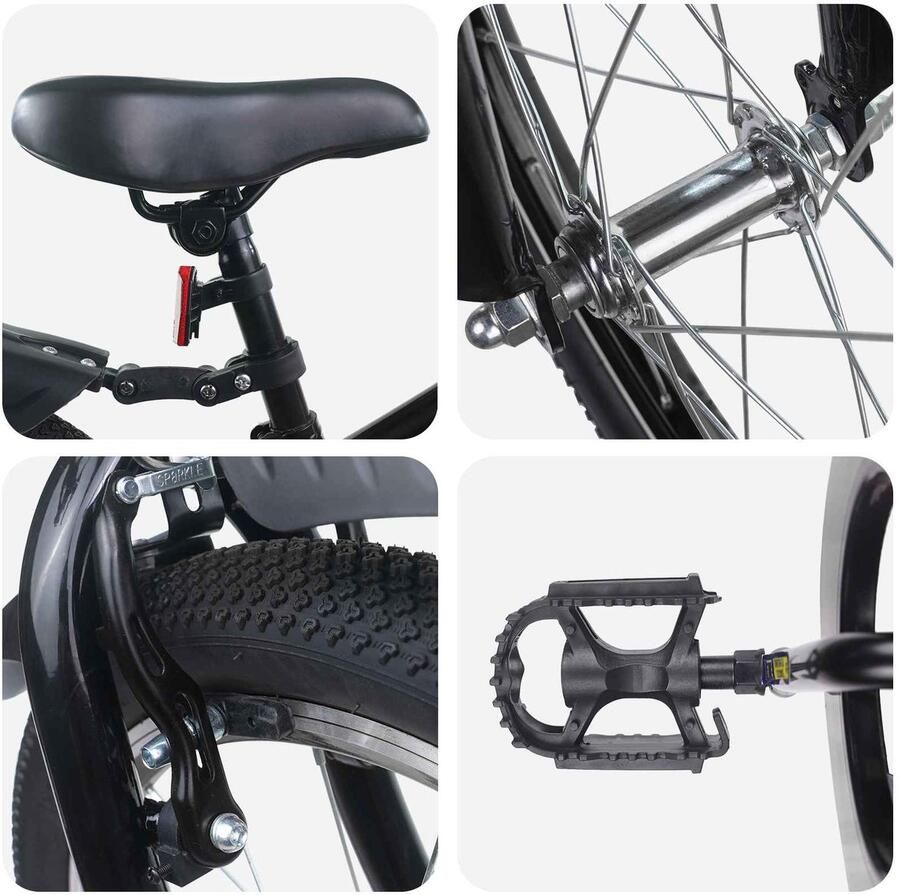 VidaXL Kinderfiets 22 Inch voor 7-12 jaar oud Zwart