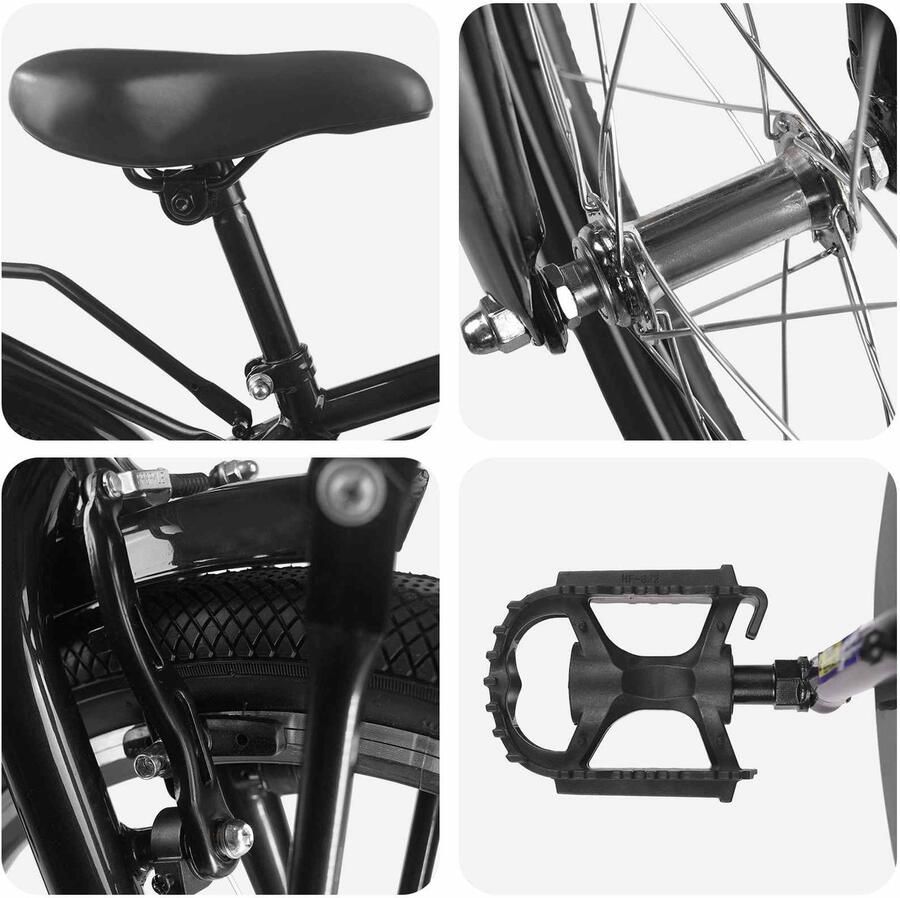 VidaXL Kinderfiets 22 Inch voor 7-12 jaar oud Zwart