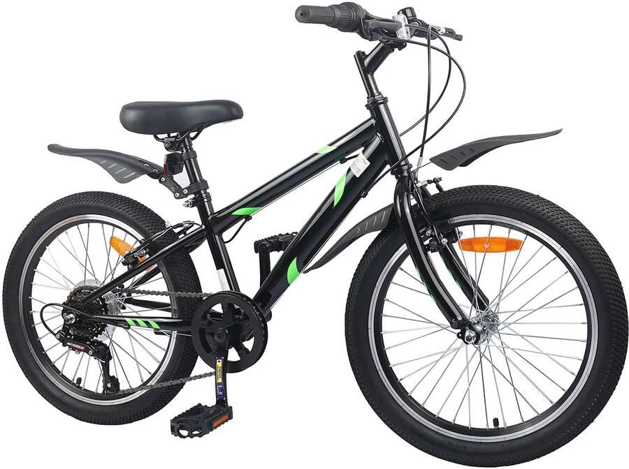 VidaXL Kinderfiets 24 Inch 6-Speed voor 8-12 jaar oud Zwart - Foto 2