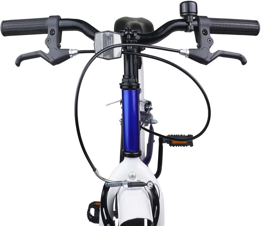 VidaXL Kinderfiets 24 Inch voor 8-12 jaar oud Blauw wit