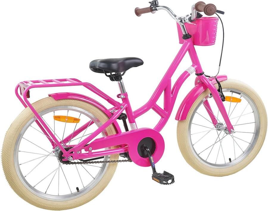 VidaXL Kinderfiets 24 Inch voor 8-12 jaar oud Donkerroze - Foto 2
