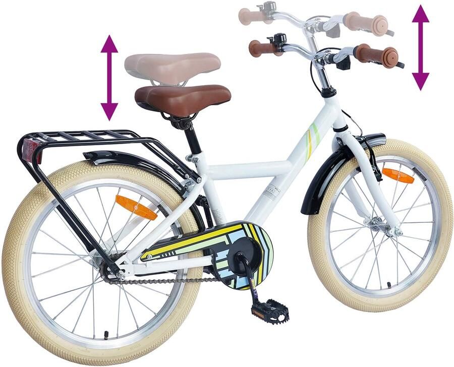 VidaXL Kinderfiets 24 Inch voor 8-12 jaar oud Wit