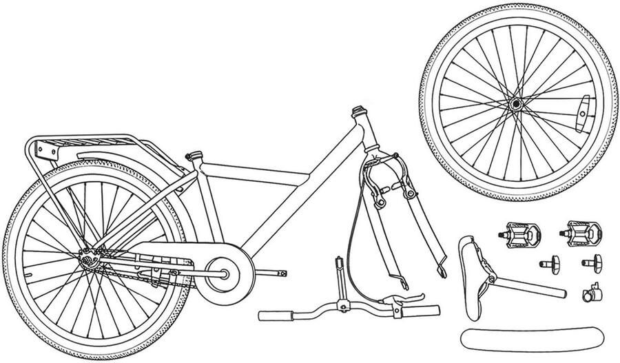 VidaXL Kinderfiets 24 Inch voor 8-12 jaar oud Wit