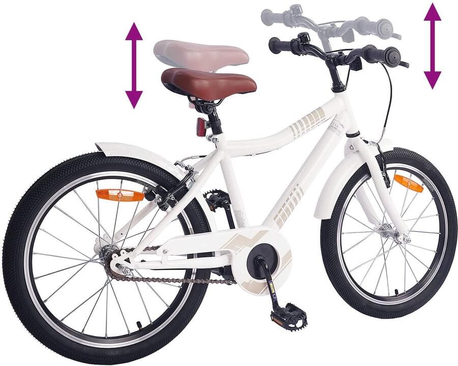 VidaXL Kinderfiets 24 Inch voor 8-12 jaar oud wit