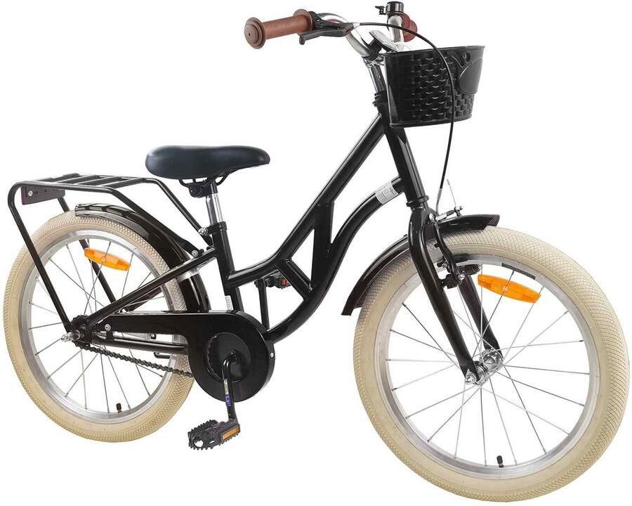 VidaXL Kinderfiets 24 Inch voor 8-12 jaar oud Zwart