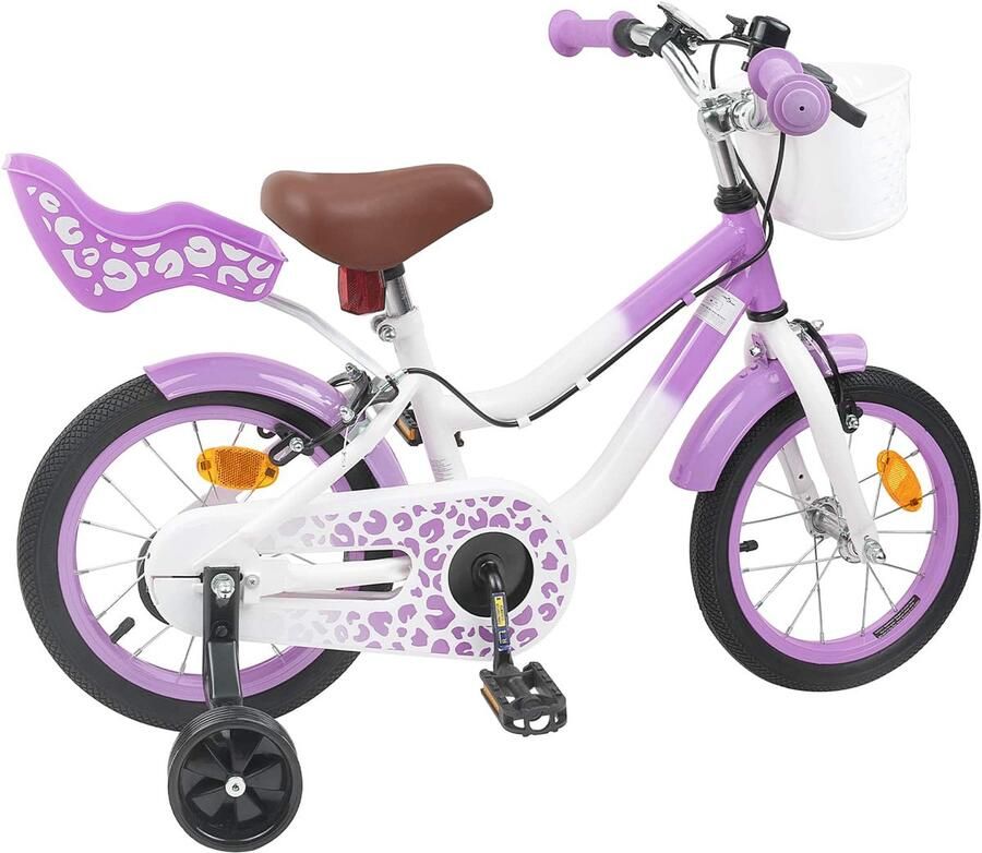 VidaXL Kinderfiets Met Zijwieltjes 12 Inch voor 2-4 jaar oud Paars