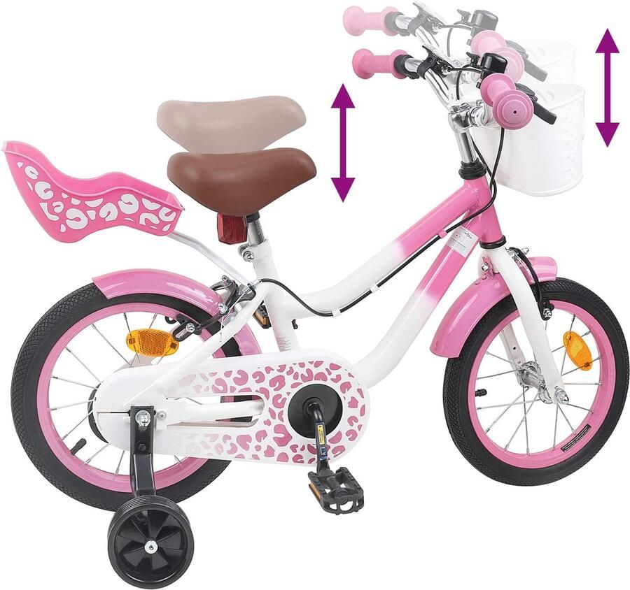 VidaXL Kinderfiets Met Zijwieltjes 14 Inch voor 3-5 jaar oud