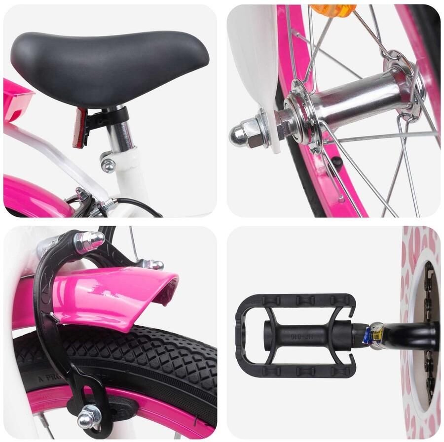 VidaXL Kinderfiets Met Zijwieltjes 14 Inch voor 3-5 jaar oud Roze