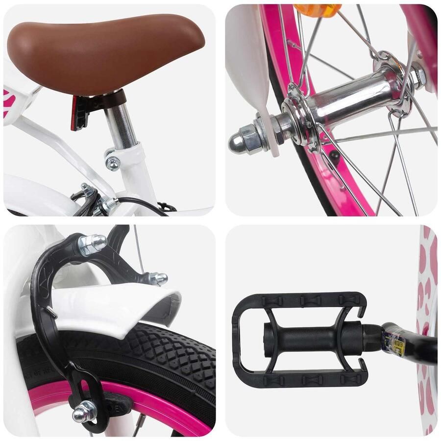 VidaXL Kinderfiets Met Zijwieltjes 14 Inch voor 3-5 jaar oud Wit