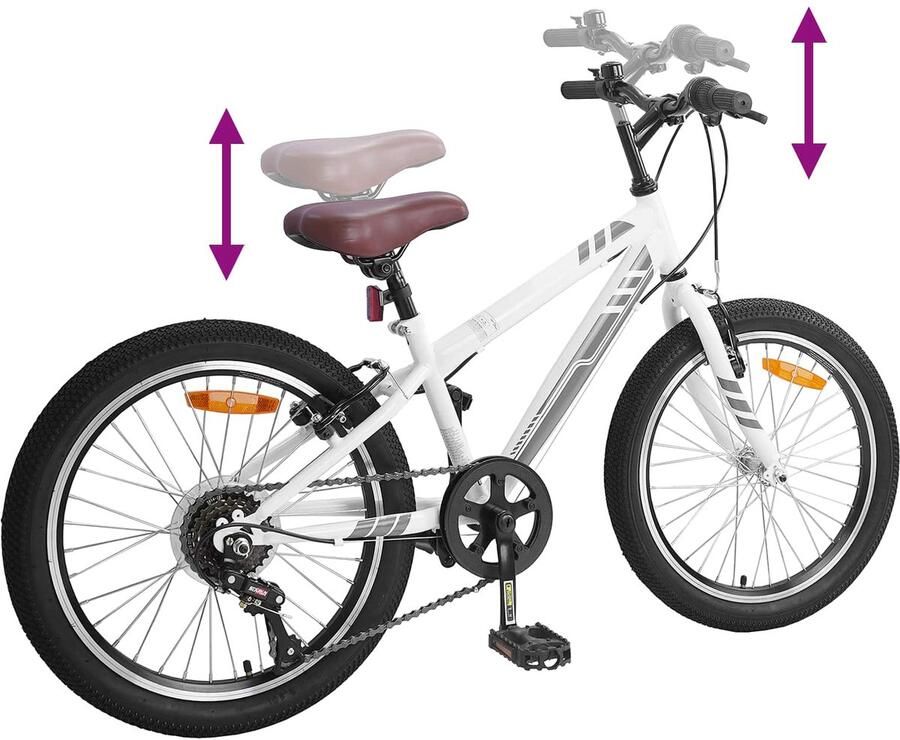 VidaXL Mountainbike 20 Inch 6-Speed voor 5-8 jaar oud Wit