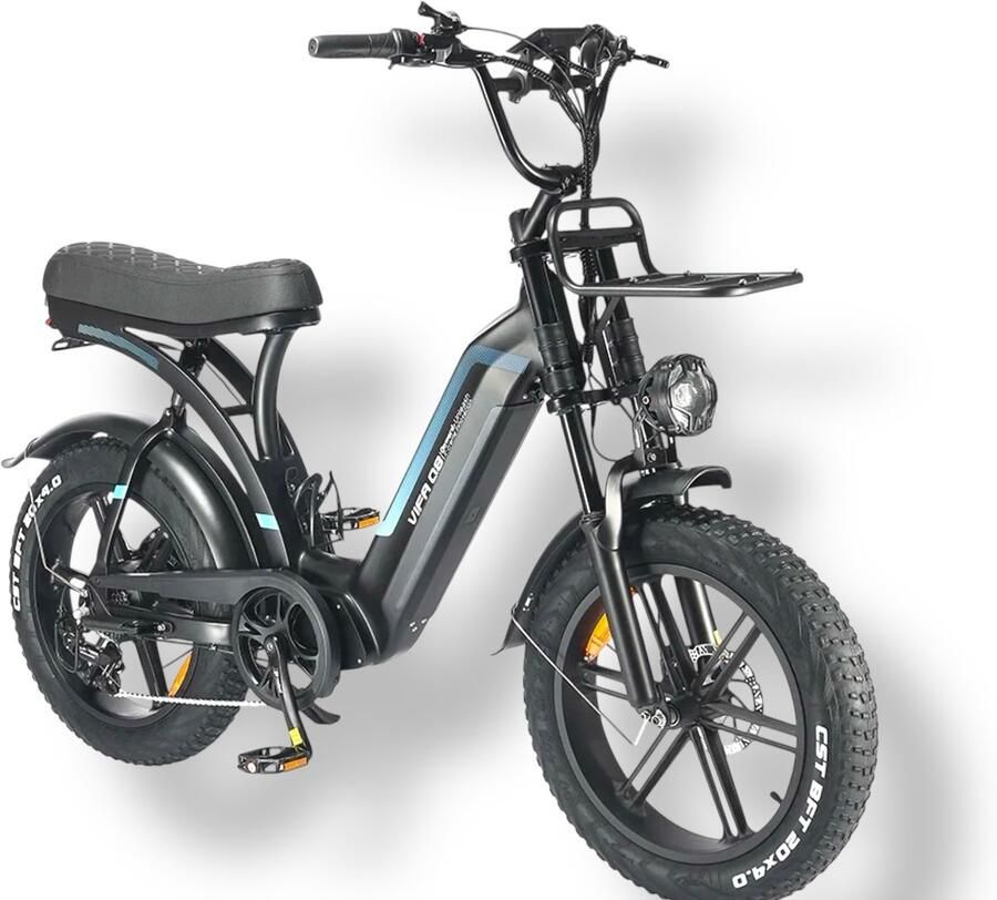 Vifa Q8 E-Fatbike I 48V 20Ah Accu Krachtige 250W Motor Dubbele Vering en Hydraulische Rem