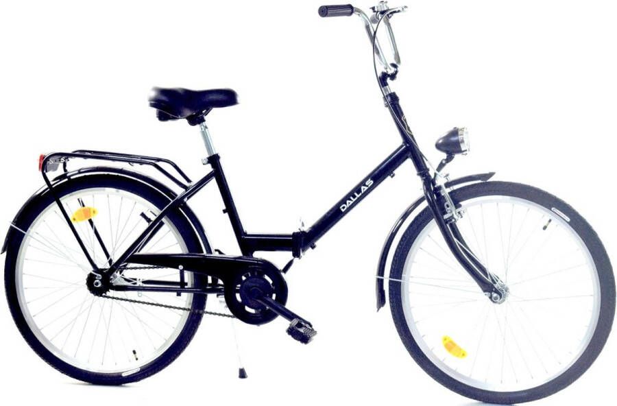 Viking Choice Dallas Vouwfiets 24 Inch Zwarte Staal Frame Vouwfiets zonder Versnellingen