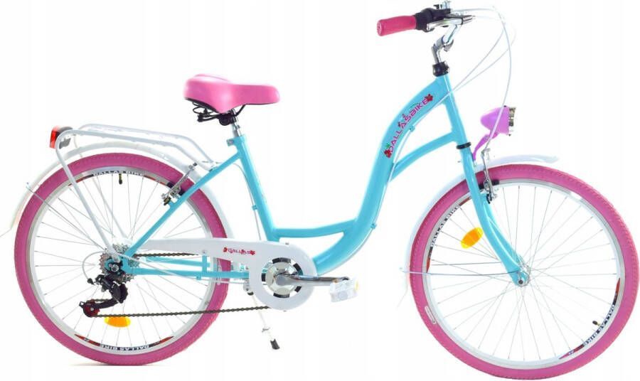 Viking Choice Meisjesfiets 24 inch 6 versnellingen roze blauw