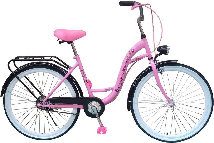 Viking Choice Meisjesfiets 26 inch stadsfiets roze