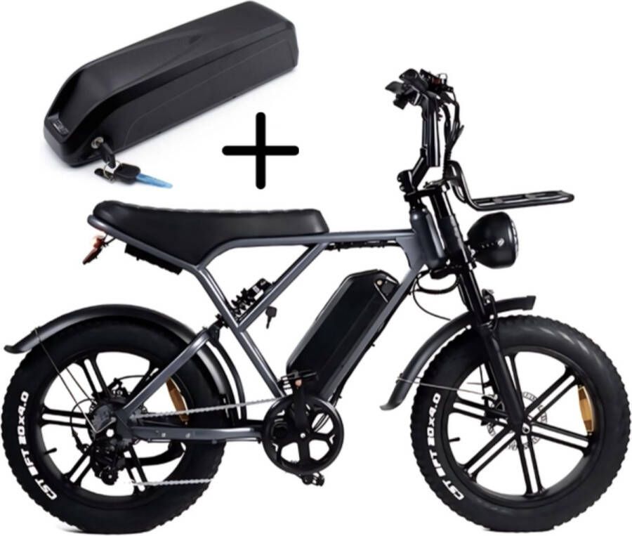 Vilolux Fatbike electrisch Fatbike H9 PRO 2 Accu's Legaal Rijklaar Niet opvoerbare fatbikes 2 Jaar garantie Telefoontasje Hydraulische remmen Alarm Space Grey