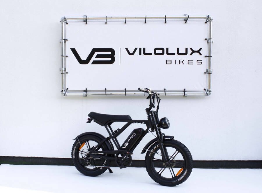 Vilolux H9 PRO 3.0 Rijklaar Alarm Telefoontas Hydraulische Rem 2024 Model Elektrische Fatbike Fatbikes E-Bike Voetsteunen 25 km u 250W 2 Jaar Garantie Legaal Zwart