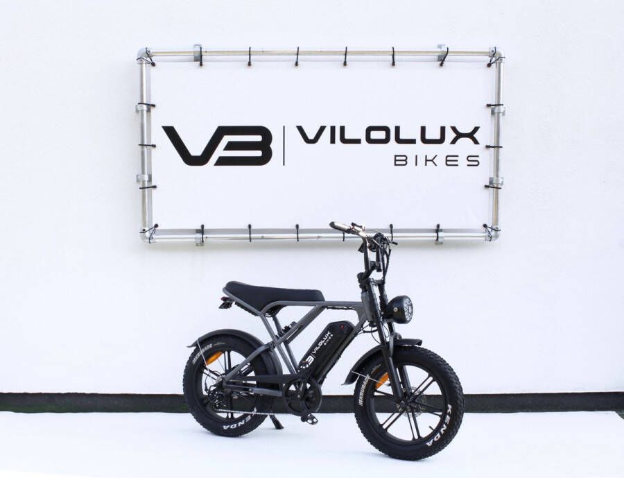 Vilolux H9 PRO 3.0 Rijklaar Alarm Hydraulische Rem 2024 Model Elektrische Fatbike Telefoontas E-Bike Voetsteunen 25 km u 250W 2 Jaar Garantie Space Grey Legaal