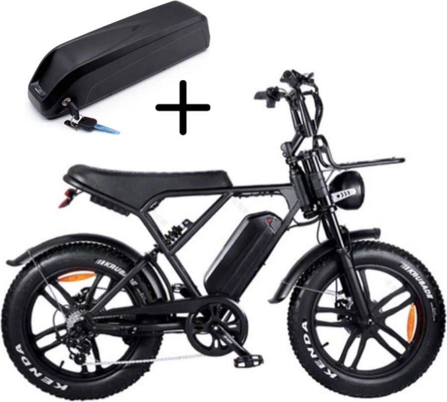 Vilolux Fatbike electrisch Fatbike H9 PRO Voorrek 2 Accu's Legaal Rijklaar Niet opvoerbare fatbikes 2 Jaar garantie Telefoontasje Hydraulische rem Alarm Zwart