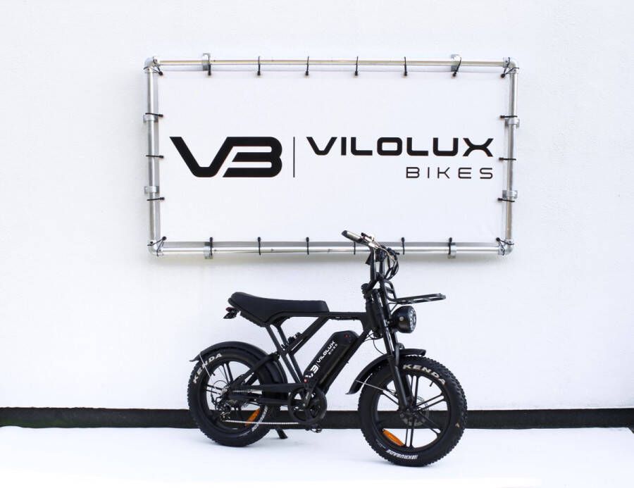 Vilolux H9 PRO 3.0 Rijklaar Voorrek Alarm Hydraulische Rem 2024 Model Telefoontas Elektrische Fatbike Fatbikes E-Bike Voetsteunen 25 km u 250W 2 Jaar Garantie Zwart Legaal