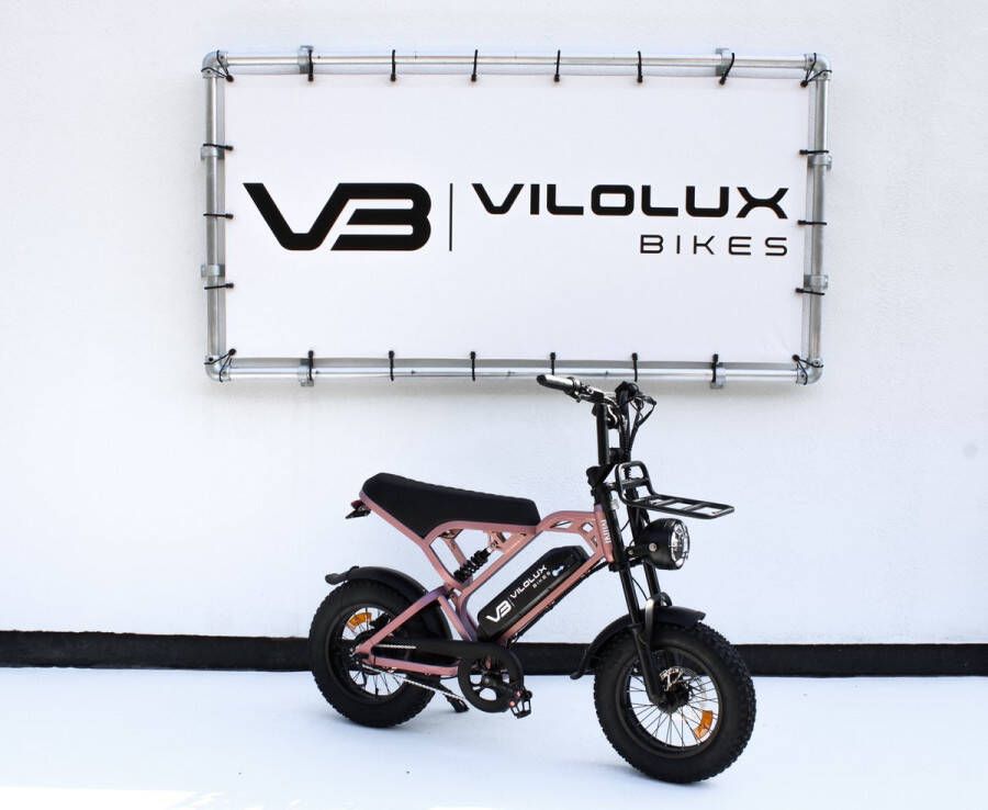 Vilolux Fatbike electrisch Fatbike V20 Mini 2025 Model Voorrek Legaal Rijklaar geleverd 16 Inch Niet opvoerbare fatbikes 2 Jaar garantie Telefoontasje Hydraulische rem Alarm Rose Gold - Foto 2
