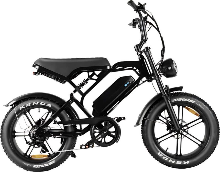 Vilolux V20 PRO 3.0 Rijklaar Hydraulische Rem Alarm 2024 Model Elektrische Fatbike Fatbikes E-Bike Cruise Functie 25 km u 250W 7 Versnellingen Telefoontas Voetsteunen 2 Jaar Garantie Zwart Legaal