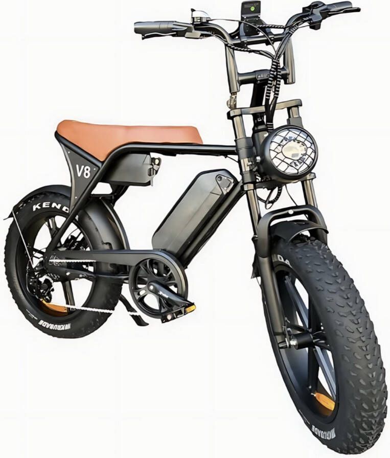 Vilolux Fatbike electrisch Fatbike V8 Fatbike V8 PRO MAX Fatbike C80 PRO MAX 2025 Model 4.0 Dubbele accu Voorrek Legaal Rijklaar Niet opvoerbare fatbikes 2 Jaar garantie Hydraulische rem Telefoontasje Alarm Zwart