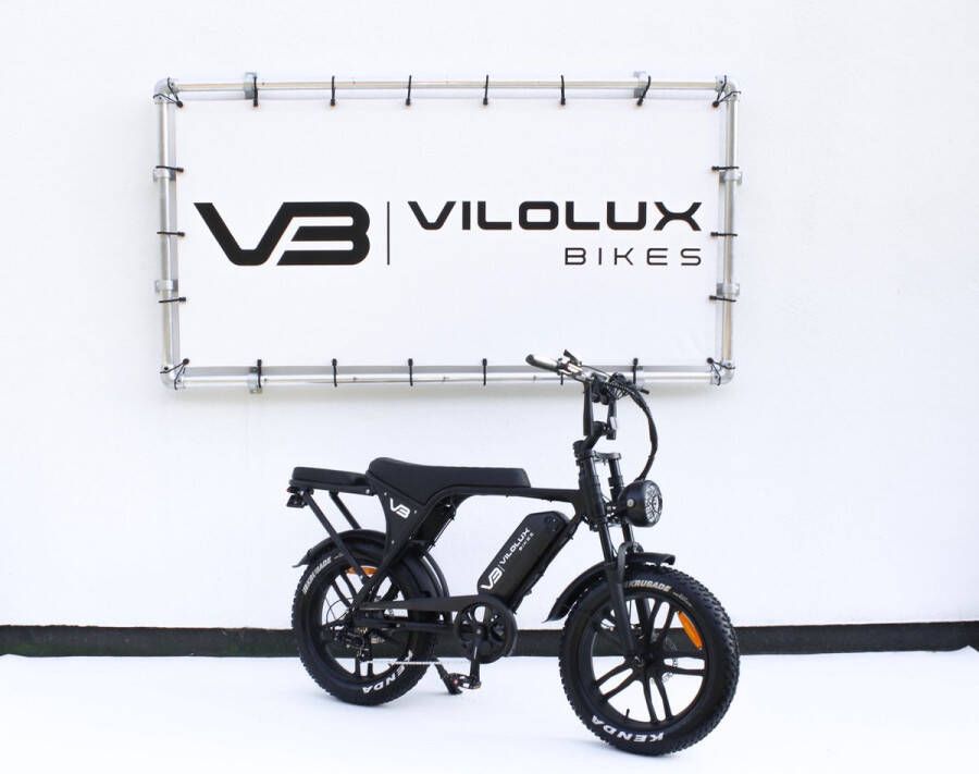 Vilolux Fatbike electrisch Fatbike V8 PRO Achterzit Legaal Rijklaar Niet opvoerbare fatbikes 2 Jaar garantie Telefoontasje Hydraulische remmen Alarm Zwart