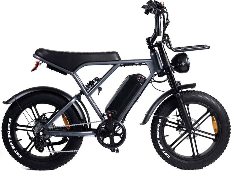 Vilolux H9 Hydraulische Rem 2024 Model Rijklaar Voorrek Elektrische Fatbike Fatbikes E-Bike Telefoonhouder Voetsteunen 25 km u 250W 1 Jaar Garantie Space gray blue Legaal