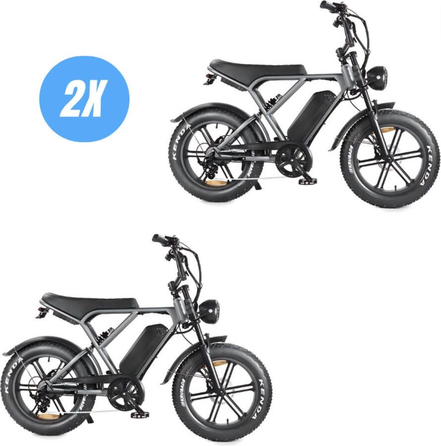 Vilolux H9 PRO 3.0 2 Stuks Rijklaar Alarm Hydraulische Rem 2024 Model Elektrische Fatbike Telefoontas E-Bike Voetsteunen 25 km u 250W 2 Jaar Garantie Space Grey Legaal