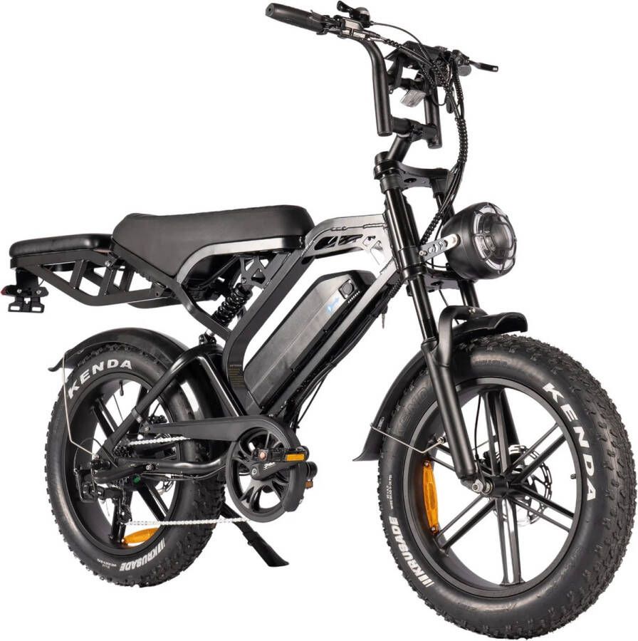 Vilolux V20 PRO 3.0 Rijklaar Achterzit Alarm Hydraulische Rem 2024 Model Elektrische Fatbike Fatbikes E-Bike Cruise Functie 25 km u 250W 7 Versnellingen Telefoontas Voetsteunen 2 Jaar Garantie Zwart Legaal