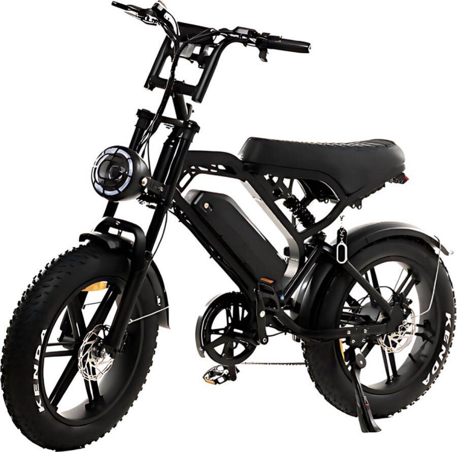 Vilolux V20 PRO 3.0 Rijklaar Hydraulische Remmen Alarm 2024 Model Elektrische Fatbike Fatbikes E-Bike Cruise Functie 25 km u 250W 7 Versnellingen Telefoontas Voetsteunen 2 Jaar Garantie Zwart Legaal