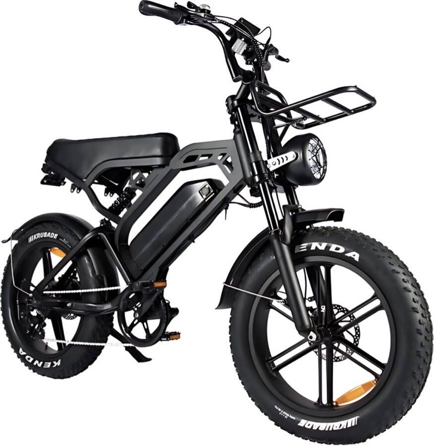 Vilolux V20 PRO 3.0 Rijklaar Voorrek Alarm Hydraulische Rem 2024 Model Elektrische Fatbike Fatbikes E-Bike Cruise Functie 25 km u 250W 7 Versnellingen Telefoontas Voetsteunen 2 Jaar Garantie Zwart Legaal