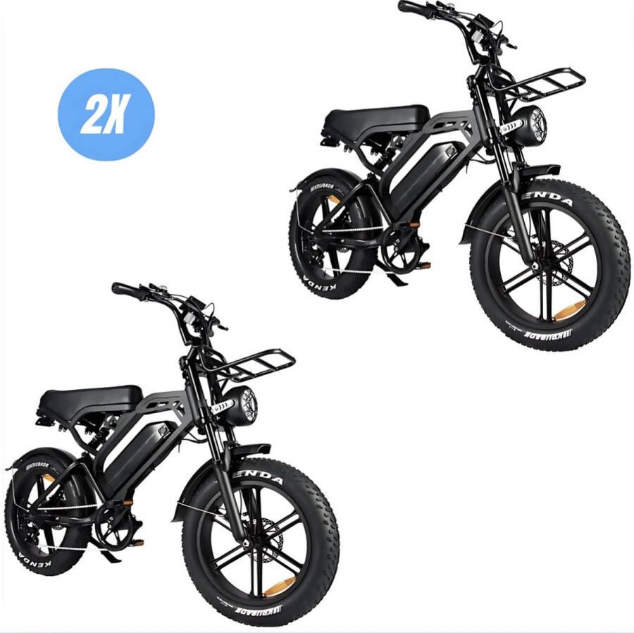 Vilolux V20 PRO 3.0 Voorrek 2 Stuks Rijklaar Alarm Hydraulische Remmen 2024 Model Elektrische Fatbike Fatbikes E-Bike Cruise Functie 25 km u 250W 7 Versnellingen Telefoontas Voetsteunen 2 Jaar Garantie Legaal