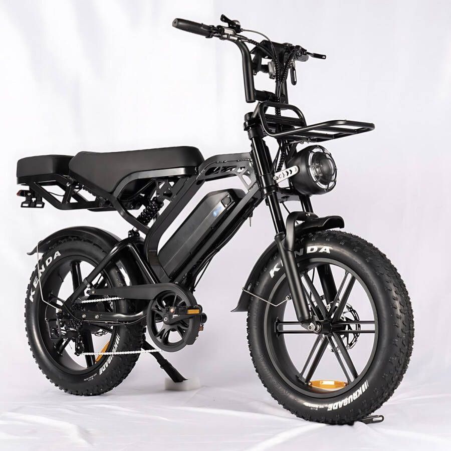 Vilolux V20 PRO MAX 3.0 Rijklaar Achterzit Voorrek Alarm Hydraulische Remmen 2024 Model Elektrische Fatbike Fatbikes E-Bike Cruise Functie 25 km u 7 Versnellingen Telefoontas Voetsteunen 2 Jaar Garantie Legaal