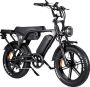 Vilolux V8 Dubbele Accu PRO 3.0 Rijklaar Achterzit Alarm Hydraulische Rem 2024 Model Elektrische Fatbike E-Bike Cruise Functie 25 km u 250W 7 Versnellingen Telefoontas Voetsteunen 2 Jaar Garantie Legaal - Thumbnail 1