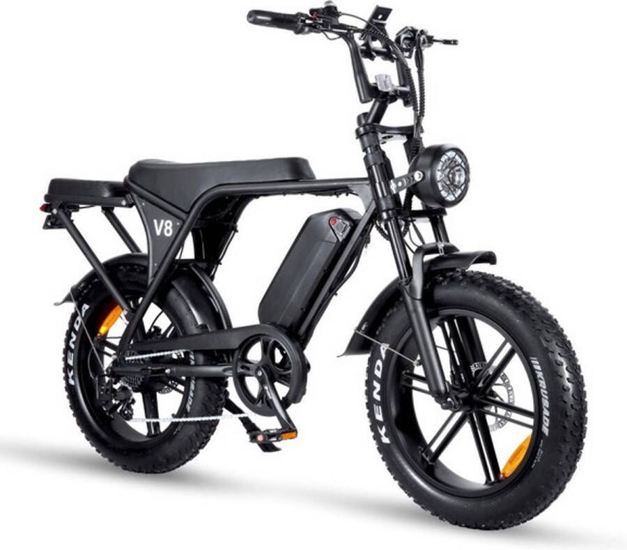 Vilolux V8 PRO 3.0 Rijklaar Achterzit Alarm Hydraulische Remmen 2024 Model Elektrische Fatbike Fatbikes E-Bike Telefoontas Cruise Functie 25 km u 250W 7 Versnellingen Voetsteunen 2 Jaar Garantie Zwart Legaal