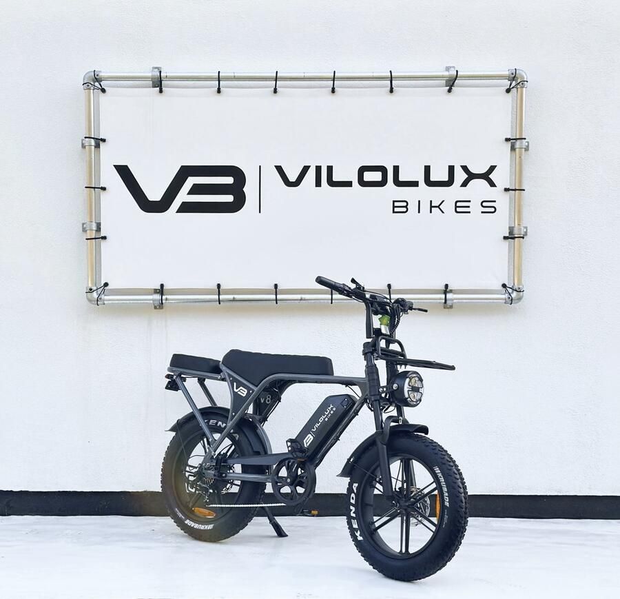 Vilolux Fatbike electrisch Fatbike C80 GREY Legaal Achterzit Voorrek Rijklaar geleverd Niet opvoerbare fatbike 2 Jaar garantie Hydraulische rem Alarm Telefoontasje NFC Key Full Color LCD Display