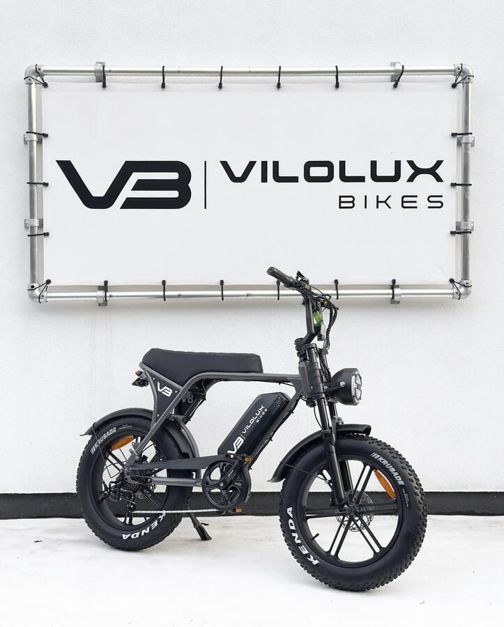 Vilolux Fatbike electrisch Fatbike C80 GREY Legaal Rijklaar geleverd Niet opvoerbare fatbike 2 Jaar garantie Hydraulische rem Alarm Telefoontasje Full Color LCD Display