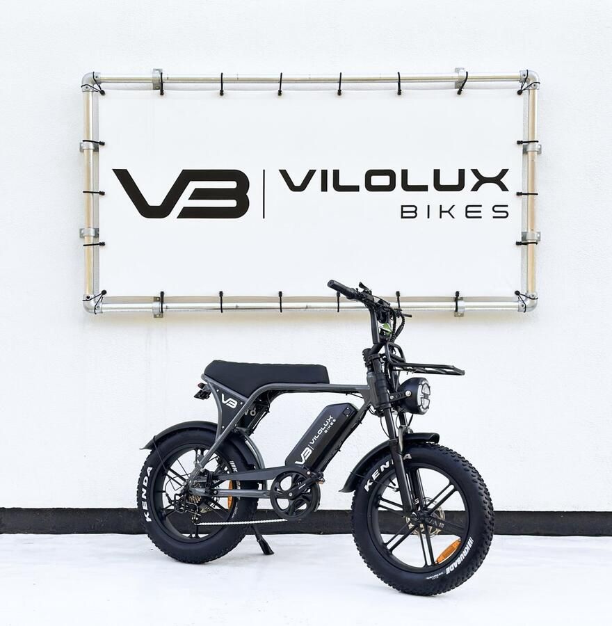 Vilolux Fatbike electrisch Fatbike C80 GREY Legaal Voorrek Rijklaar geleverd Niet opvoerbare fatbike 2 Jaar garantie Hydraulische rem Alarm Telefoontasje NFC Key Full Color LCD Display