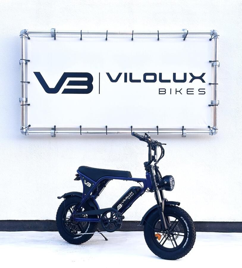 Vilolux Fatbike electrisch Fatbike C80 Mini 2025 Model Legaal Rijklaar geleverd 16 inch Niet opvoerbare fatbikes 2 Jaar garantie Hydraulische rem Alarm Blauw
