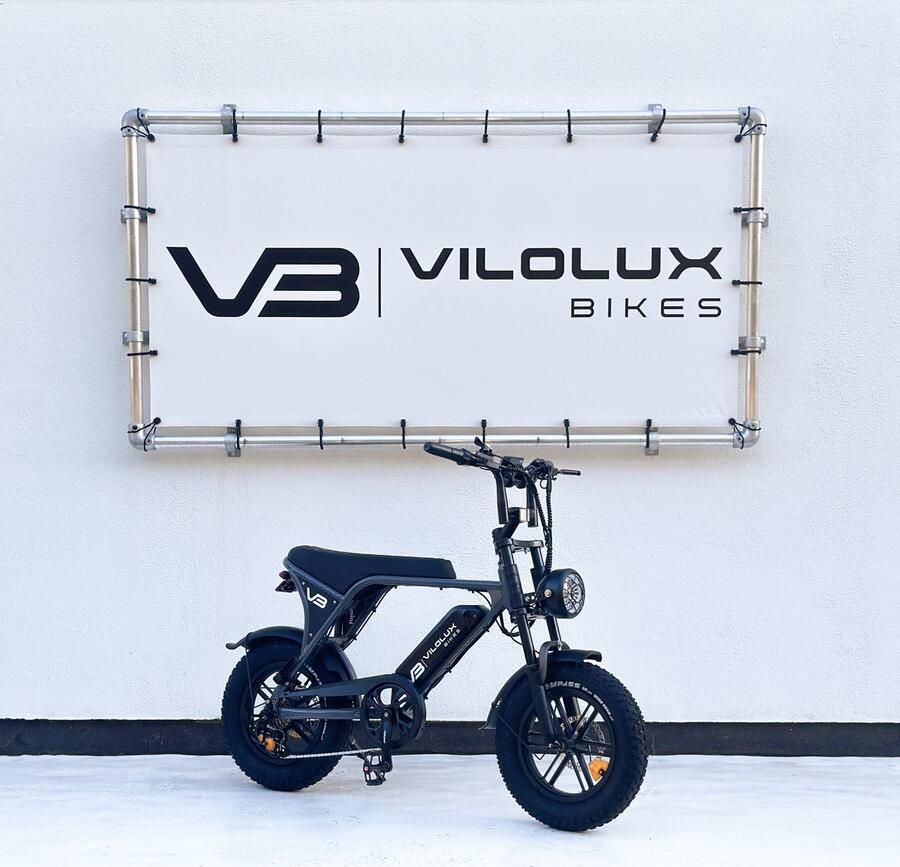Vilolux Fatbike electrisch Fatbike C80 Mini 2025 Model Legaal Rijklaar geleverd 16 inch Niet opvoerbare fatbikes 2 Jaar garantie Hydraulische rem Alarm Dark Grey
